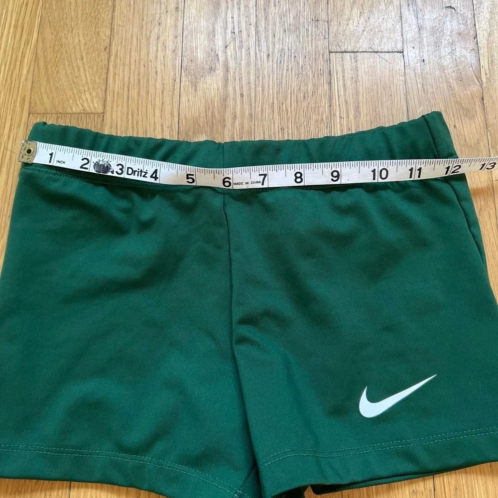 Nike green & white mini athletic shorts, Women's Small